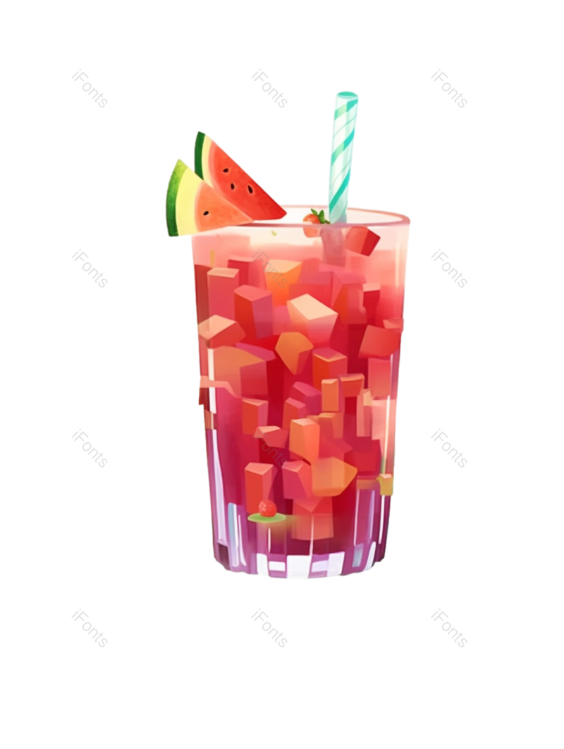 西瓜图片,西瓜汁元素,插画PNG,液体免抠素材